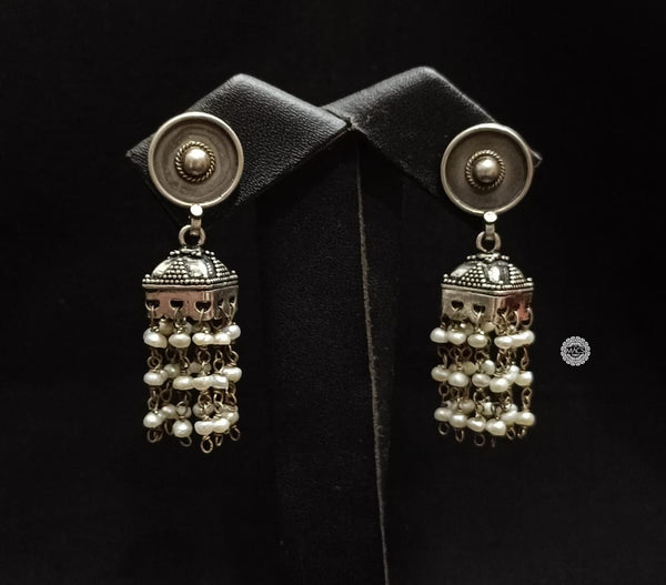 Silver Pearl Layered Jhumka